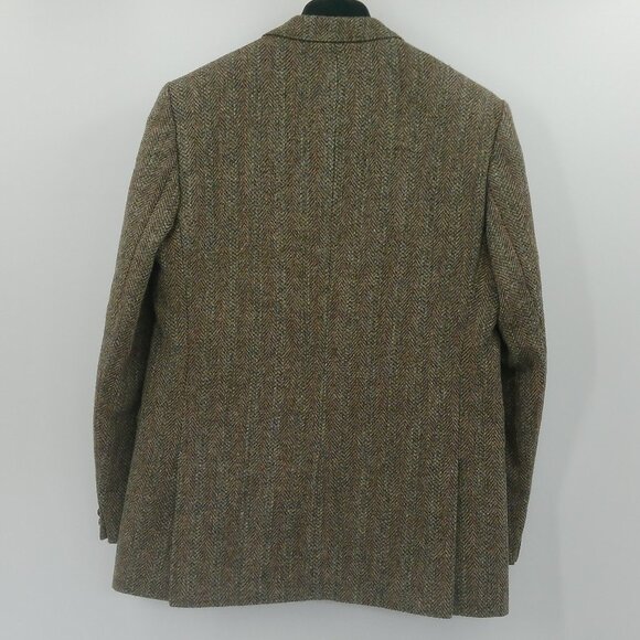 CHARLES BARKER Harris Tweed Wool Sport Coat Jacket 44 L Green Made In England - Picture 5 of 13